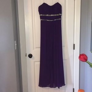 Dark purple Long Dress with a sparkle strap